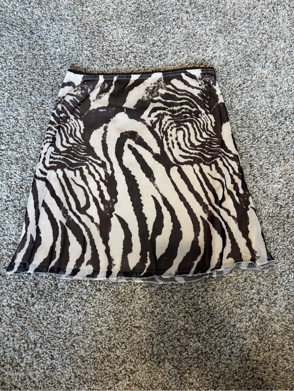 Princess Polly Black & White Zebra Mesh Mini Skirt